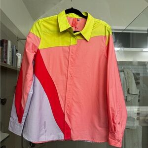 Colorblock Button-Up Shirt